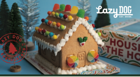 Lazy Dog gingerbread house kit