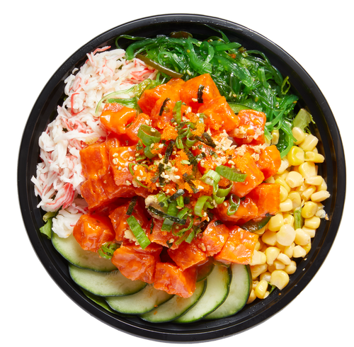 Fresh poke bowl in from Kokoroll Café in Torrance