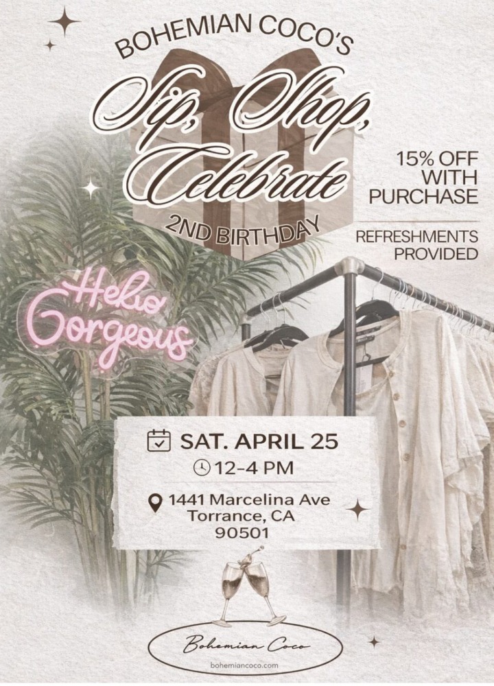 Bohemian Coco's Sip, Shop, Celebrate Event