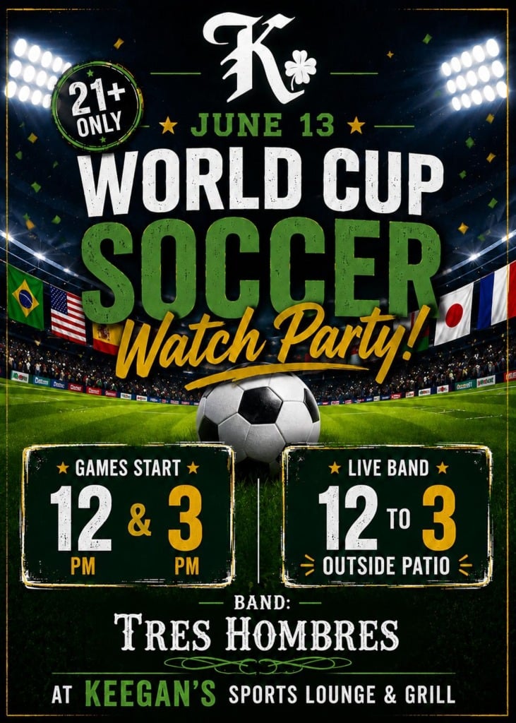 Keegan's World Cup Watch Party poster