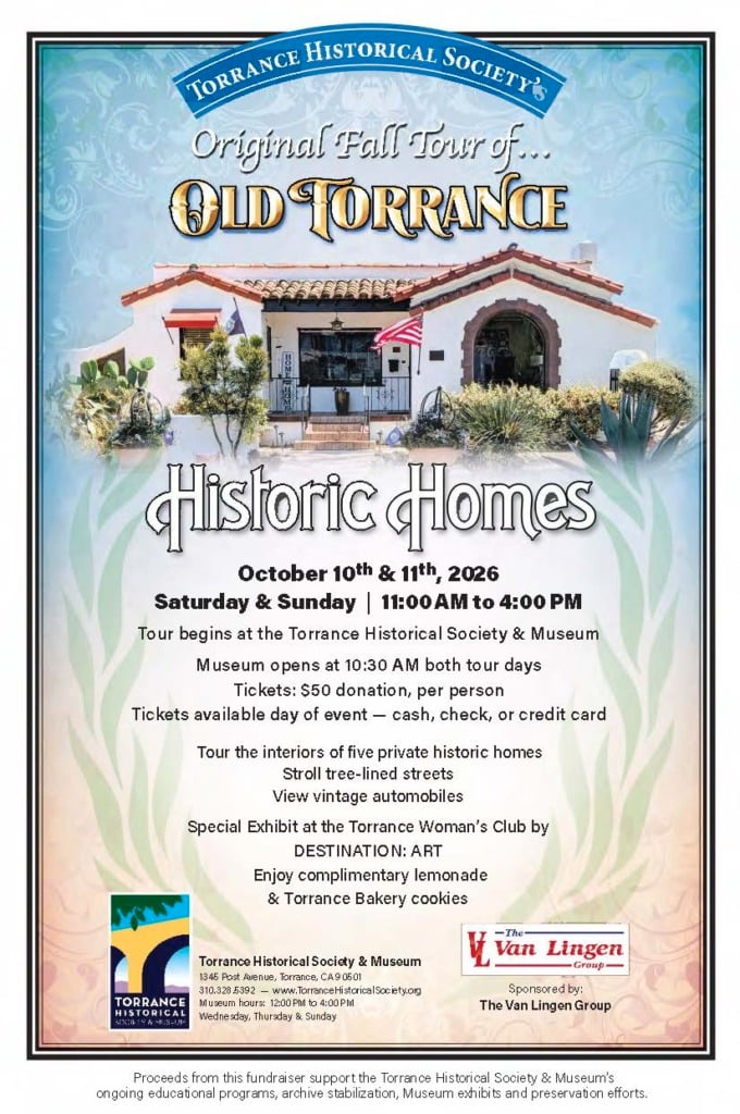 Torrance Historical Society & Museum's Original Fall Tour of Historic Homes 